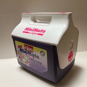 RETRO Igloo MiniMate Purple & Hot Neon Pink VINTAGE Mini Ice Chest Lunch Box